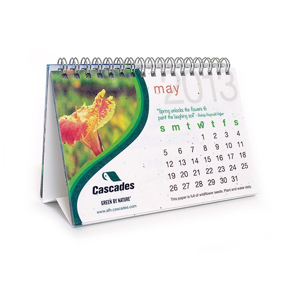 seeded desk calendar