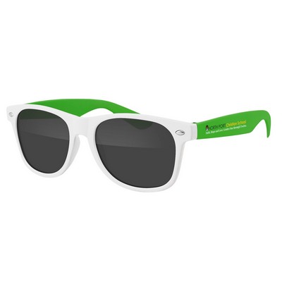Two-Tone Retro Vibes White Frame Sunglasses